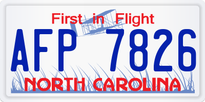 NC license plate AFP7826
