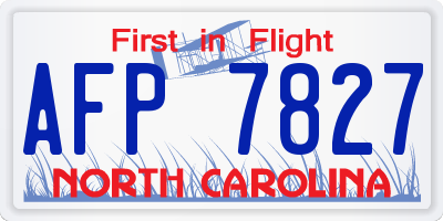 NC license plate AFP7827
