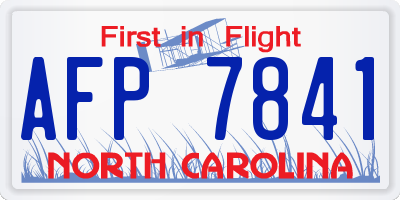 NC license plate AFP7841