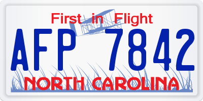 NC license plate AFP7842
