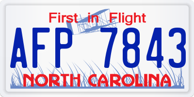 NC license plate AFP7843