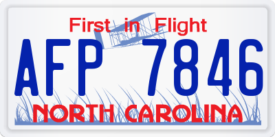 NC license plate AFP7846