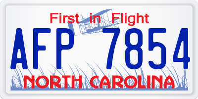 NC license plate AFP7854