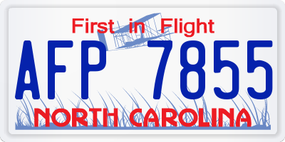 NC license plate AFP7855
