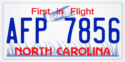NC license plate AFP7856