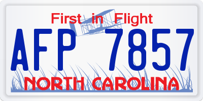 NC license plate AFP7857