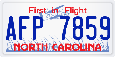 NC license plate AFP7859