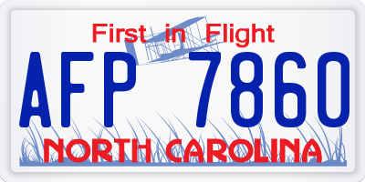 NC license plate AFP7860