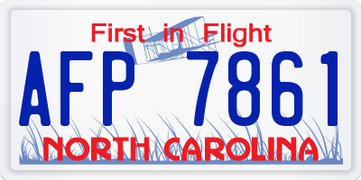 NC license plate AFP7861