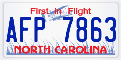 NC license plate AFP7863