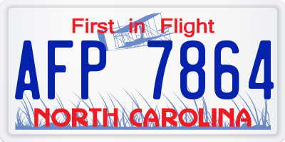 NC license plate AFP7864