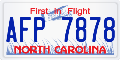 NC license plate AFP7878