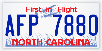 NC license plate AFP7880