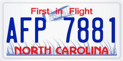 NC license plate AFP7881