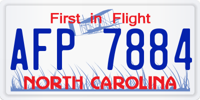 NC license plate AFP7884