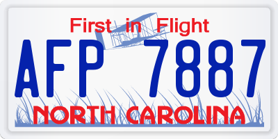 NC license plate AFP7887
