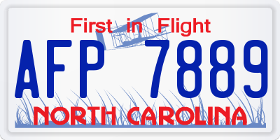 NC license plate AFP7889