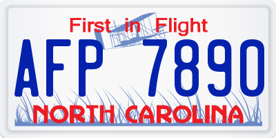 NC license plate AFP7890