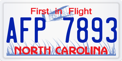 NC license plate AFP7893