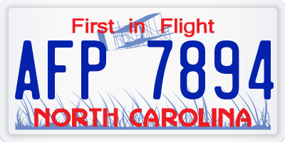 NC license plate AFP7894