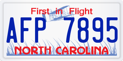 NC license plate AFP7895