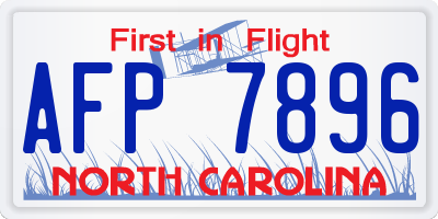 NC license plate AFP7896