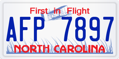 NC license plate AFP7897
