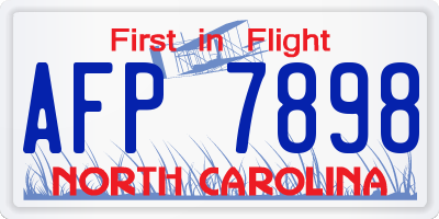 NC license plate AFP7898