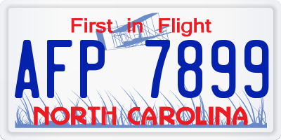 NC license plate AFP7899
