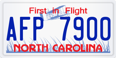 NC license plate AFP7900