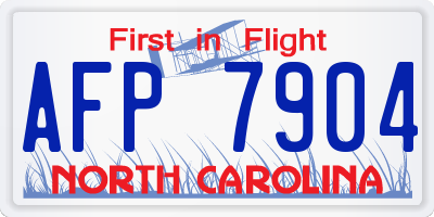 NC license plate AFP7904