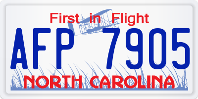 NC license plate AFP7905