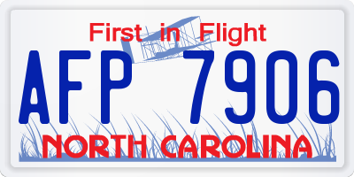 NC license plate AFP7906