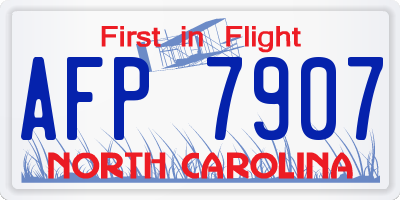 NC license plate AFP7907