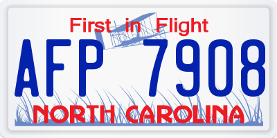 NC license plate AFP7908