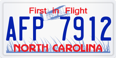 NC license plate AFP7912