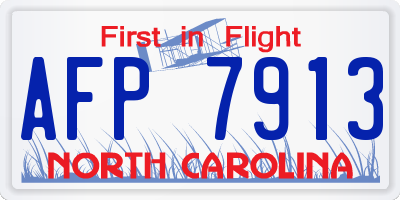 NC license plate AFP7913