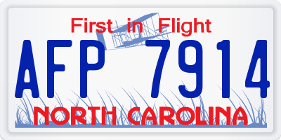 NC license plate AFP7914