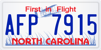 NC license plate AFP7915
