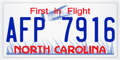NC license plate AFP7916