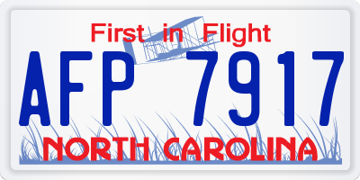 NC license plate AFP7917