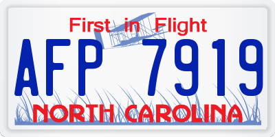NC license plate AFP7919