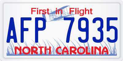 NC license plate AFP7935