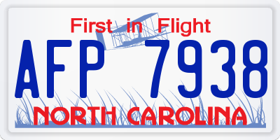 NC license plate AFP7938