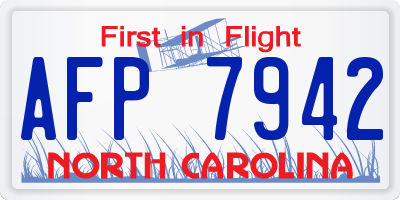 NC license plate AFP7942