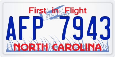 NC license plate AFP7943