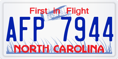 NC license plate AFP7944