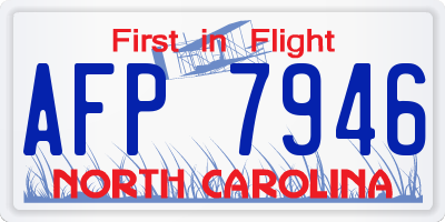 NC license plate AFP7946