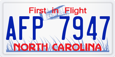 NC license plate AFP7947