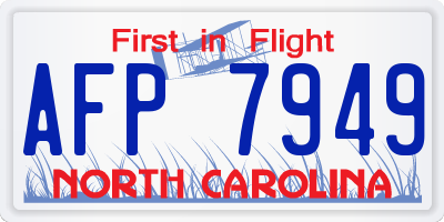 NC license plate AFP7949